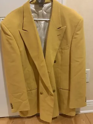 VTG Carlo Zarelli Button Blazer Jacket Bright Yellow • $30