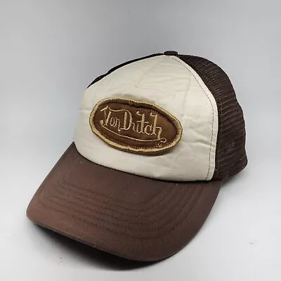 Vintage Von Dutch Trucker Hat Mens Brown Foam Mesh Snapback Kustommade Korea • $50.05