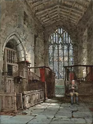 Louise Rayner (1832-1924) - Watercolour Painting - The Chapel Haddon Hall • £3450