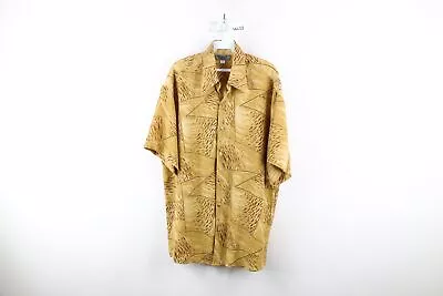 Vintage 90s Streetwear Mens Medium Baggy Fit Cougar Animal Print Button Shirt • $53.95