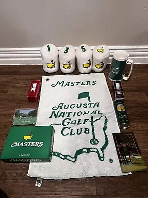 Lot Of Masters Golf Memorabilia Collectibles Towel Balls Mug Head Covers Bag Tag • $274.99