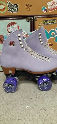Moxi Lolly Suede Roller Skates Lilac Size 7 Fits Women's Size 8-8.5 New In Box • $369