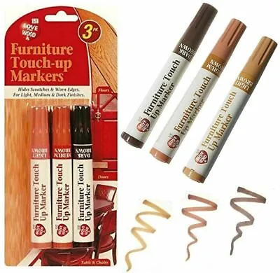 Touch Up Marker Pen For Wood Floor Furniture Repair Light Medium And Dark Brown • £3.81