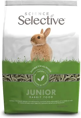 Junior Rabbit Food Size 1.5kg Supreme Science Selective Extra ProteinNatural • £7