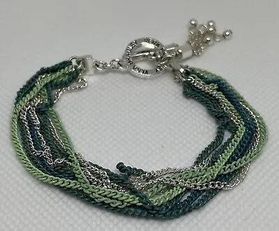 Vera Bradley Multiple Chains Dark Light Green And Silver Bracelet • $15