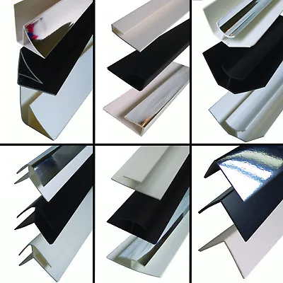 £25.50 • Buy Trims For PVC Wet Wall Panels Black White Chrome End Caps, Angles All Sizes
