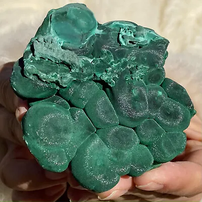 311G Natural Glossy Malachite Coarse Cat's Eye Cluster Rough Mineral Sample • $5.50