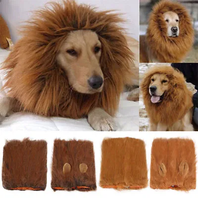 £7.69 • Buy Pet Clothes Halloween Dog Costumes Lion Mane Wig For Large Dogs Fancy Dress Up