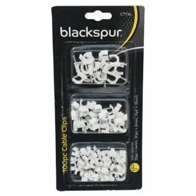 80 Pack White Cable Clips Wall Tacks Assorted Sizes Fixing DIY • £2.98