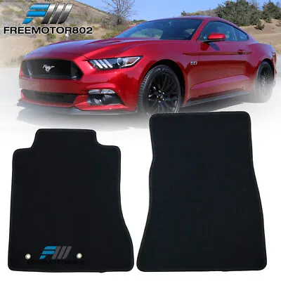 Fits 15-23 Ford Mustang Coupe Front Floor Mats Carpets Black Nylon 2PC Set • $52.99