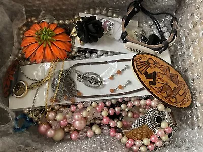 Costume Jewelry Mixed Lot Of 10 + Lbs For Wear Or Resale Misc Vintage Modern • $89