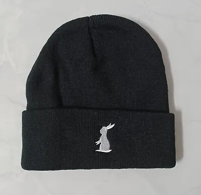 Bunny Rabbit Animal Knit Skull Cap Hat Beanie BLACK • $9.99