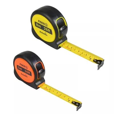 FISCO HULTAFORS 8M/26FT & 5m/16FT HI-VIS TAPE MEASURE (TWIN PACK) • £11.99