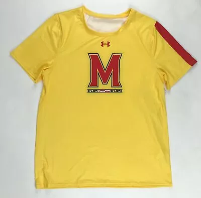 Under Armour Maryland Terrapins Lacrosse Jersey Shirt Women's Medium Yellow Red • $7.11