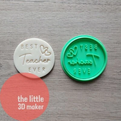 $6.95 • Buy Best Teacher Ever Cookie Cutter Stamp Fondant Embosser