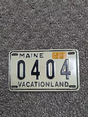 Vintage 1953 MAINE VACATIONLAND 0404 Bicycle License Plate Wheaties Cereal • $11.99