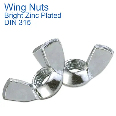 M3 M4 M5 M6 M8 M10 M12 Wing Butterfly Nuts To Fit Bolts Screws Bzp Grd 4 Din 315 • £47.09