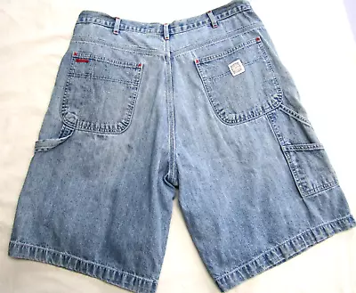 Vintage Mens Carpenters Cargo Denim Shorts Size 38 Faded Glory 7 Pocket 1 Loop • $11.75