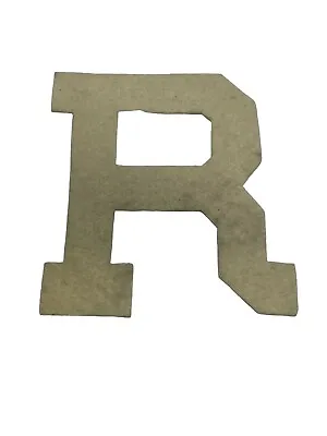 WWII 1940s HIGH SCHOOL Football Chenille Felt VARSITY Letter  R  3.5 X4  • $21