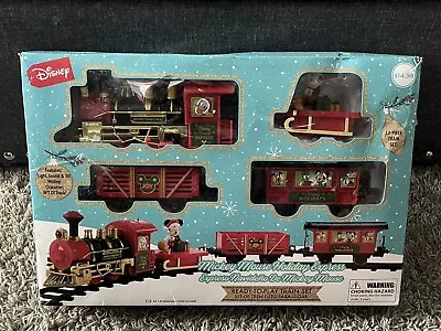Mickey Mouse Holiday Express 12 Piece Christmas Train Set Light Sound Disney New • $17.99