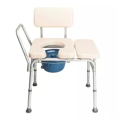 Medical Commode Chair Heavy Duty Steel Frame Potty Chair Toilet Commode W/ Pad • $65.98