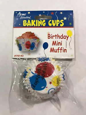 Mini Muffin Paper Baking Cupcake Liners Cups Birthday Motif 225 Pcs A70142 • $7.20
