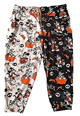 Disney Mickey Mouse Pants Pumpkin Halloween Womens Pajama Lounge Fleece Sz XL • $14.99