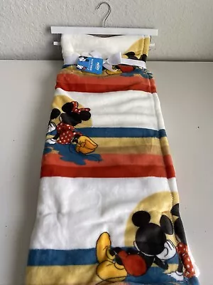 Disney Mickey & Minnie Mouse Beach Sunset Soft Plush Throw Blanket 50” X 70” NEW • $35