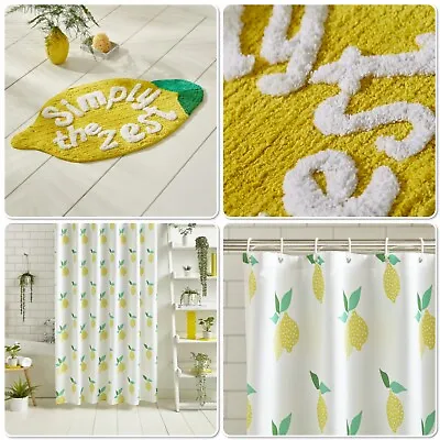 Sassy B Lemon Zest Shower Curtain Or Simply The Zest Bath Mat Yellow • £14.99