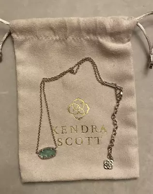 New Kendra Scott-Mint Green Chalcedony-Rhodium PLT Elisa Necklace • $35.99