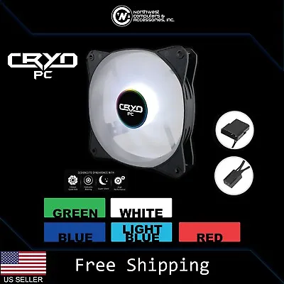 120mm Computer Case Fan LED 3pin + Molex LED Static Color Cooling Cryo-PC • $7.49