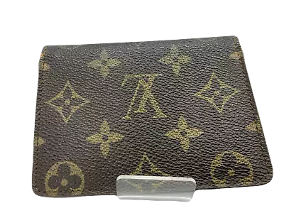 LOUIS VUITTON Monogram Leather Card Wallet Card Case USED T140-2 • $26.98