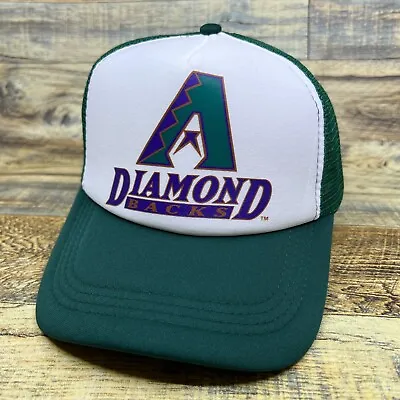 Arizona Diamondbacks Mens Trucker Hat Green Snapback Retro Logo Baseball Cap • $19.99