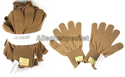 QTY 10 US Military USMC WOOL D3A GLOVE LINERS / INSERTS COYOTE BROWN LW SMALL • $19.90