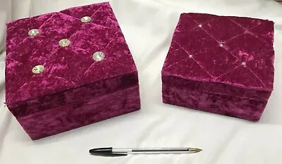 £4 • Buy 2 X Pink Padded Stacking Trinket Or Jewellery Boxes. Sale Benefits Charity