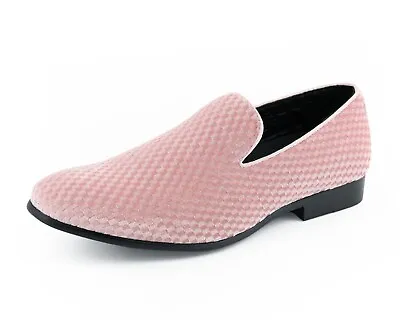 Square Embossed Velvet Men’s Slip-On Formal Tuxedo Dress Shoes • $89.99