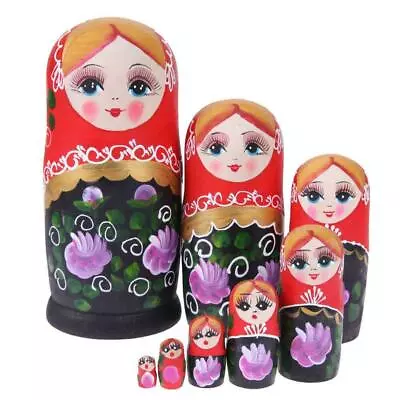 Wooden Russian Nesting Babushka Matryoshka 8 Dolls Set Hand Painted Craft Gift • £16.99