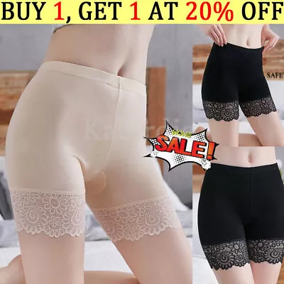 Women Elastic Safety Pants Lace Soft Anti Chafing Under Shorts Slim Underwear • £4.02
