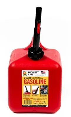Midwest Can 2310 2 Gal. Quick-Flow Gas Can Auto Shut Off Red • $31.07