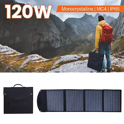 120W Portable Solar Panel Waterproof IP65 Foldable Solar Panel Kit For Outdoor • £92.39
