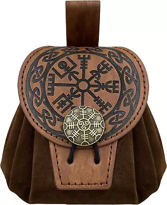 Hiifeuer Medieval Embossed Faux Leather Belt Pouch Retro Renaissance Portable B • $14.99