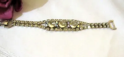$9 • Buy Jewelry Beautiful Vintage Citrine Yellow Rhinestone Bracelet