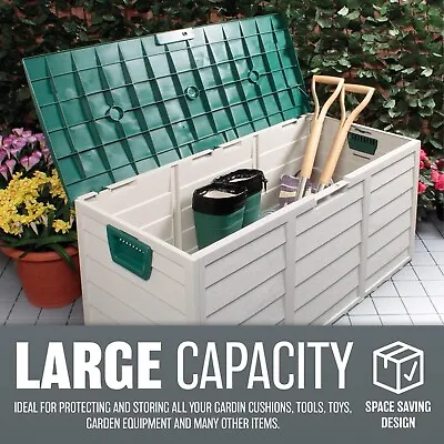 Outdoor Garden Plastic Storage Seat Utility Chest Cushion Shed Box Tool Toys New • £49.95