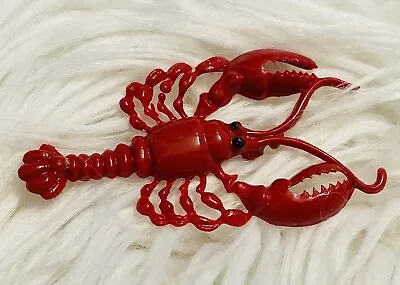 1950s RED PLASTIC LOBSTER BROOCH Vintage Jewelry • $15