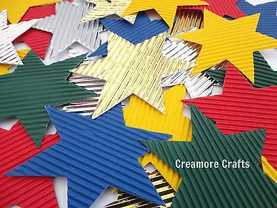 10/25/50 Corrugated Paper Card Asst Coloured Stars Gift Tags Decorations Festive • £2.95