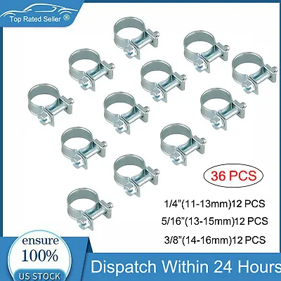 $8.99 • Buy 36 Pcs 1/4  5/16  3/8  Fuel Injection Gas Line Hose Clamps Clip Pipe Clamp US