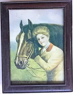 Equestrian - Lady & Horse   - Artist R. Atkinson Fox? • $37.95