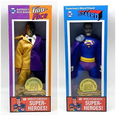 Mego DC Two-Face & Bizarro 8” Action Figures 50th Anniversary WGSH Wave 18 • $6.39