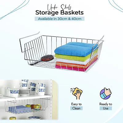 Insert Rack Kitchen Large Basket Under Shelf Storage Heavy Duty Cupboard Racks • £9.46