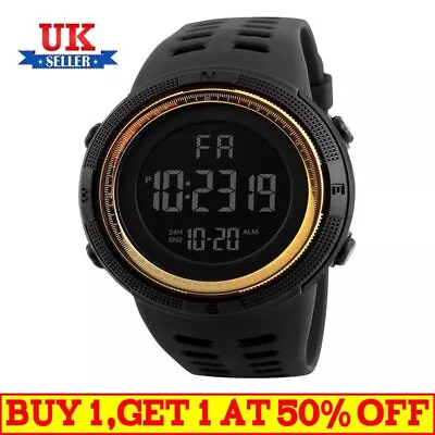 Mens LED Digital Sport Watches Military Stopwatch Waterproof Date Watch UK Hot • £7.99